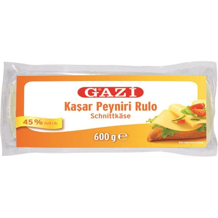 Gazi Kashkaval 45% Rulo 600gr 