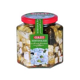 Gazi Würfelkäse mit Oliven im Glas 300gr (grün)