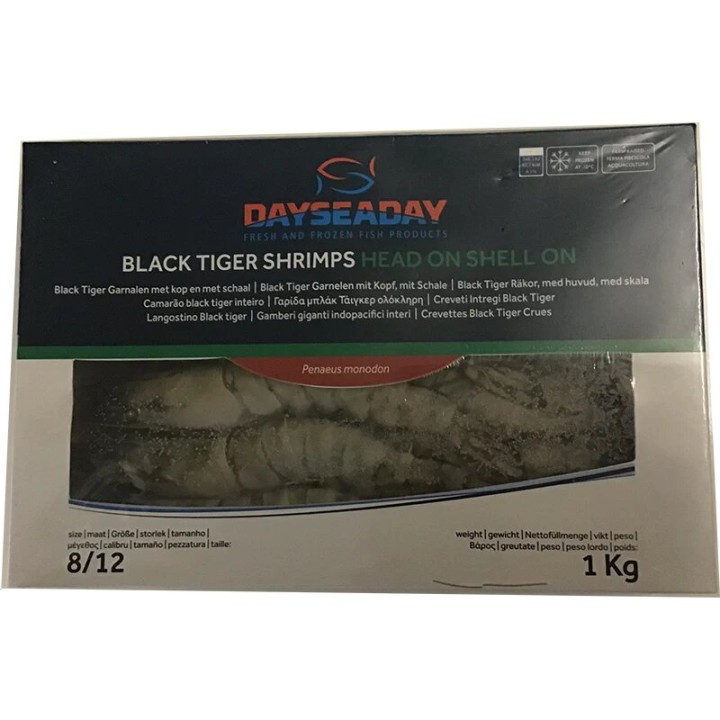 DaySeaDay, Crevetten 8/12 Blacktiger HOSO ganz 1Kg
