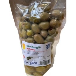 Thraki Oliven Grün mit Peperoni 800gr 