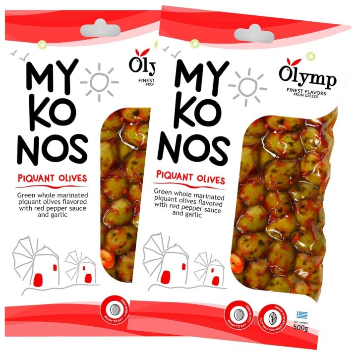 OLYMP Oliven grün und scharf - Mykonos 250gr