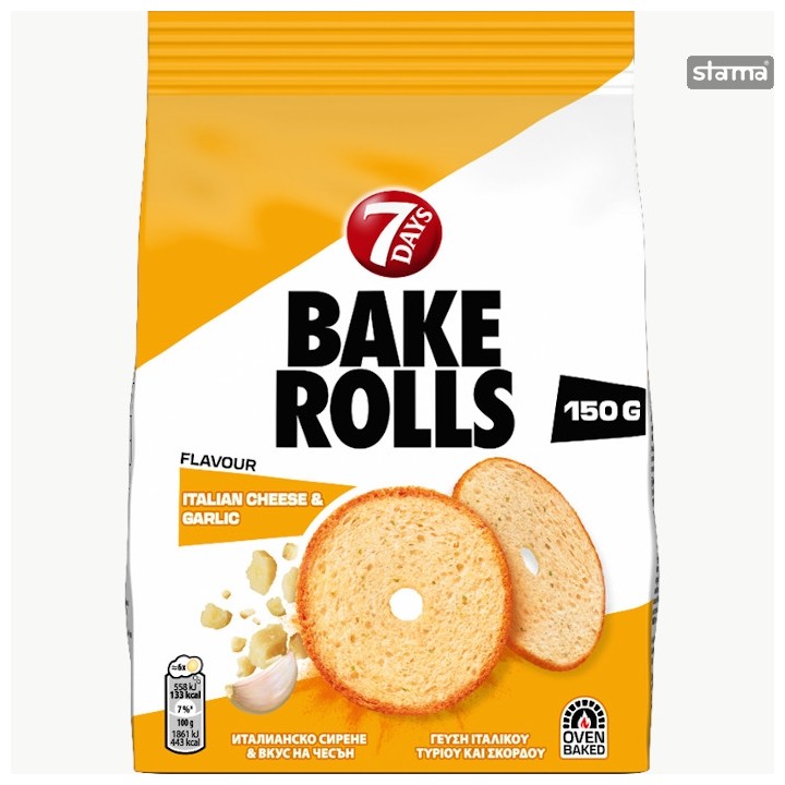7 Days Bake Rolls Käse und Knoblauch 150g 