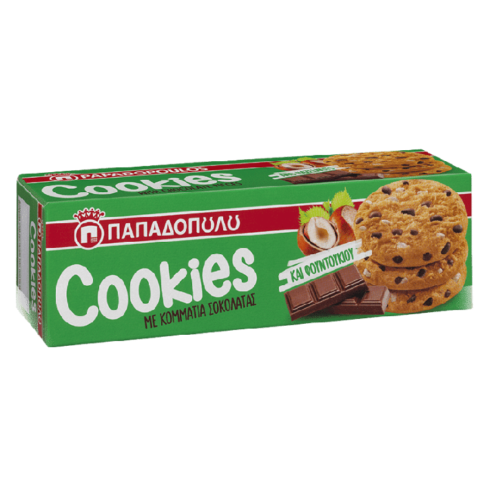 Papadopoulos Cookies Haselnuss und Schokoladen 180g