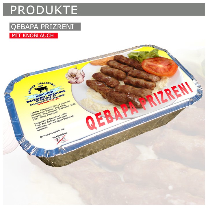 Krasniqi Cevapcici Prizreni Domaci mit Knoblauch (gelb)