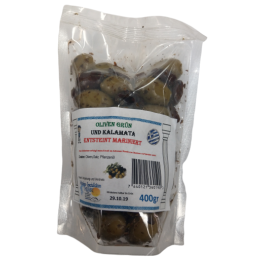 Thraki Oliven gemischt Kalamata und Grüne 400gr