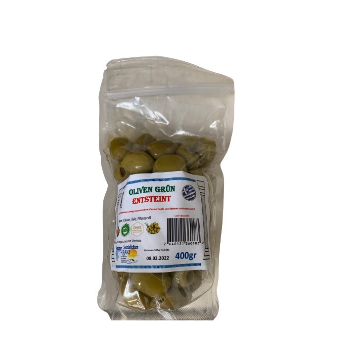 Thraki Oliven Grün entsteint 400gr 